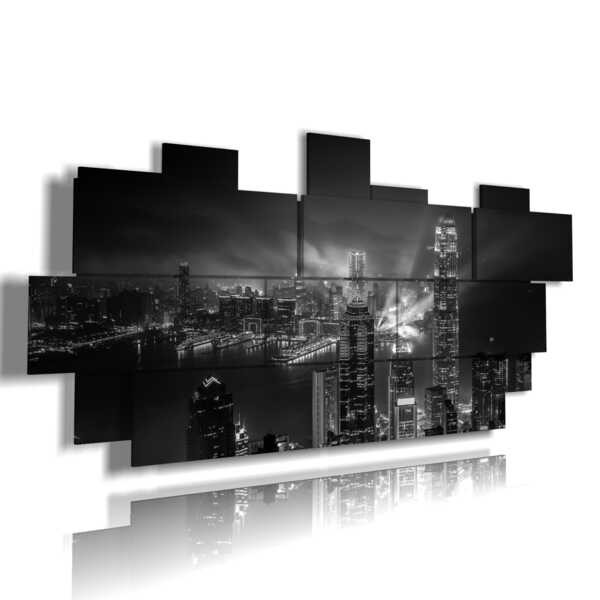 photo La ville de Hong Kong dans un tableau noir et blanc