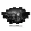 photo hong kong city in a black and white painting - version: 20 pannelli 258x152cm