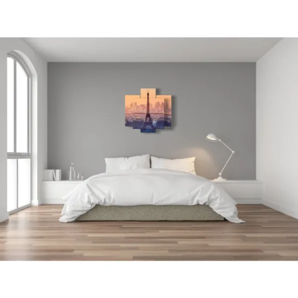 Eiffel Tower painting at sunset