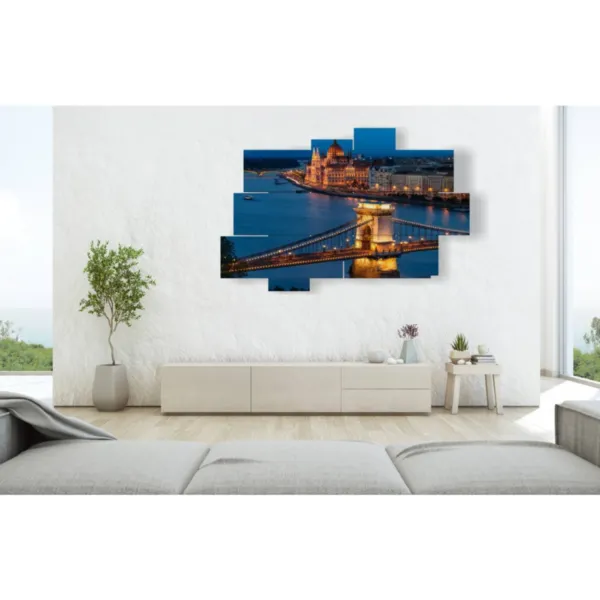 Photos panoramiques de Budapest la nuit