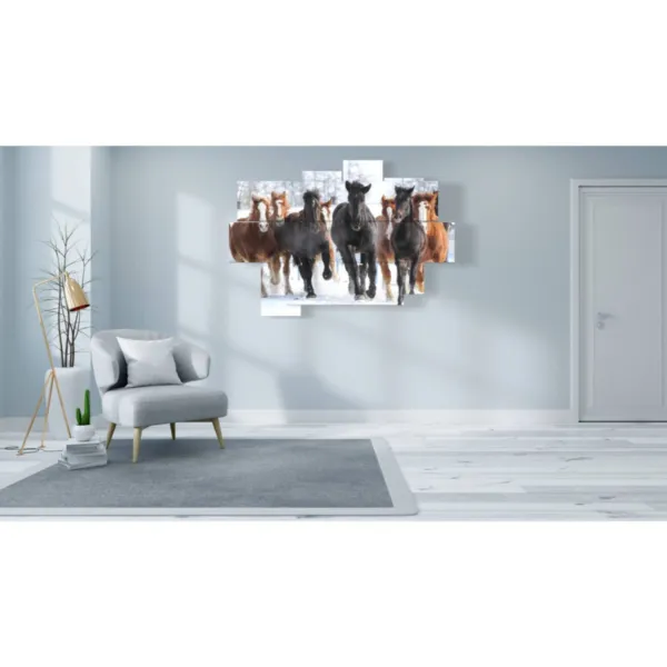 quadri cavalli corsa stile naturalistico