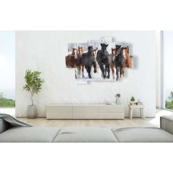 Gemälde von Pferden im eleganten Galopp