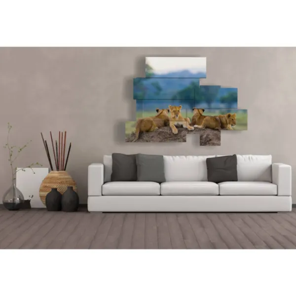 paintings of lions on canvas