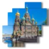 painting with photos saint petersburg russia - version: 4 pannelli 77x78cm
