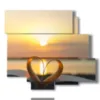 painting sunset in a book heart - version: 6 pannelli 113x99cm