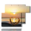painting sunset in a book heart - version: 6 pannelli 122x96cm