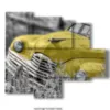 tableaux avec voiture ancienne jaune - version: 5 pannelli 104x90cm