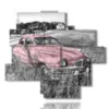 cuadros coches coches usados rosa - version: 13 pannelli 172x153cm