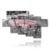 paintings cars used cars pink - version: 7 pannelli 173x106cm