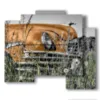 painting orange vintage car - version: 5 pannelli 89x77cm