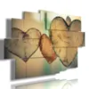 Paintings with wooden hearts