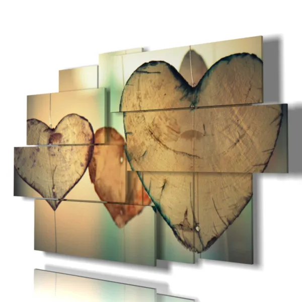 peintures décoratives en forme de cœurs