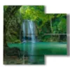 paintings with waterfalls in a dip of green - version: 4 pannelli 91x85cm