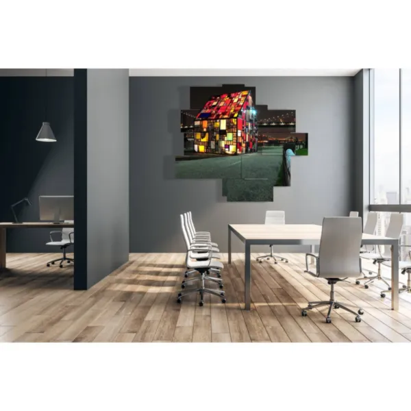 abstract paintings of modern cities