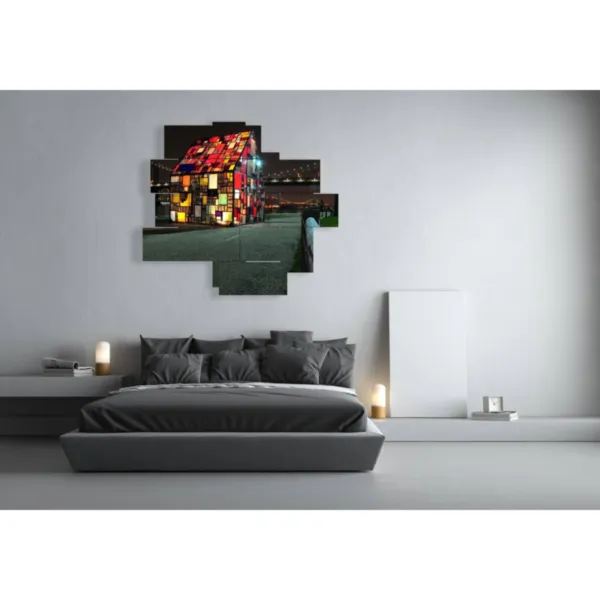 Abstract cityscape paintings for living room