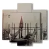quadri di venezia gondole e nebbia - version: 5 pannelli 89x85cm