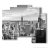 tableau new york apercu noir et blanc - version: 5 pannelli 89x77cm