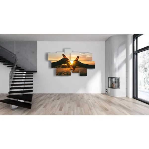 cuadros al atardecer cerveza