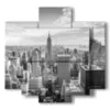 tableau new york apercu noir et blanc - version: 5 pannelli 89x85cm