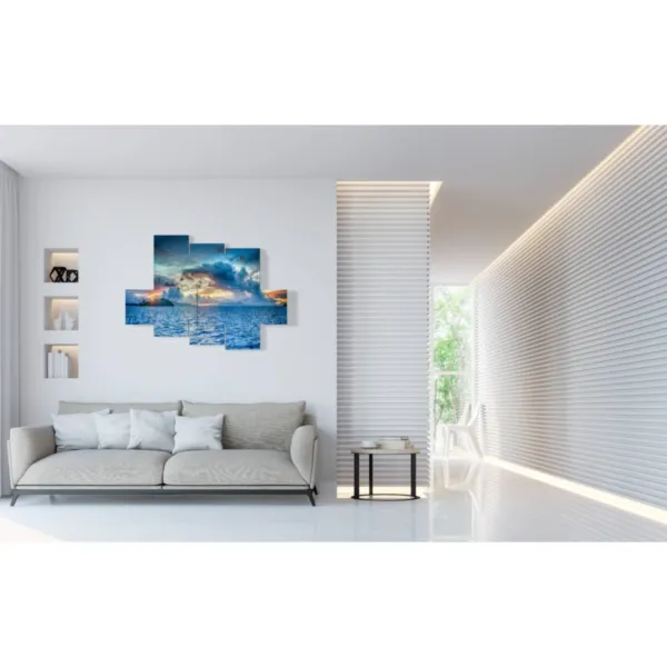 Decoraciones del mar y el cielo en un atardecer de verano.