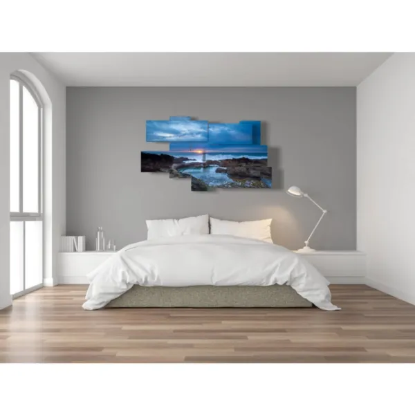 tableaux avec une scène de mer au coucher du soleil