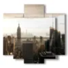quadro skyline new york all alba - version: 5 pannelli 89x85cm