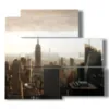 tableau skyline new york a l aube - version: 5 pannelli 102x93cm