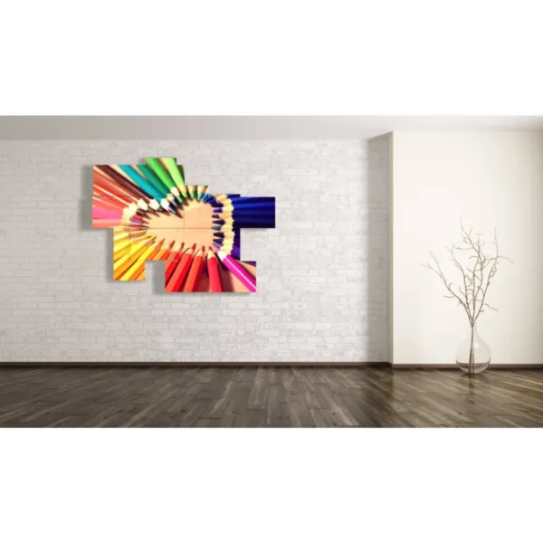 Tableaux abstraits réalisés avec des crayons de couleur