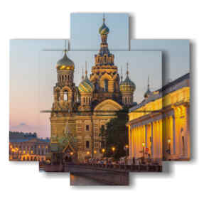 Bild mit Fotos von Kirchen in St. Petersburg