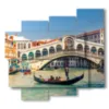 painting on venice rialto bridge - version: 5 pannelli 106x98cm