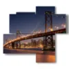 quadro golden gate illuminato a notte - version: 4 pannelli 94x85cm