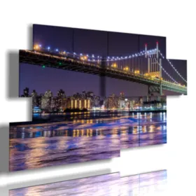 Abstract paintings of New York in the city’s nighttime lights.