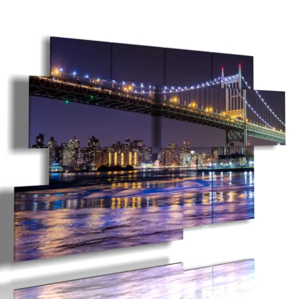 Abstract paintings of New York in the city’s nighttime lights.