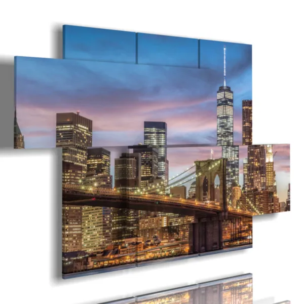 Tableaux illuminés du pont de Brooklyn