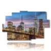 paintings brooklyn bridge illuminated - version: 9 pannelli 171x108cm