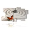 paintings red butterflies in zen world - version: 9 pannelli 184x100cm