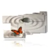 quadri farfalle rosse in mondo zen - version: 9 pannelli 184x108cm