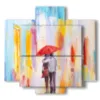 pictures of modern abstract umbrella paintings - version: 5 pannelli 89x85cm
