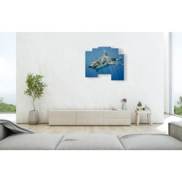 peintures de requins dans le bleu profond