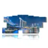 seefoto von singapur in bild bei nacht beleuchtet - version: 13 pannelli 239x101cm
