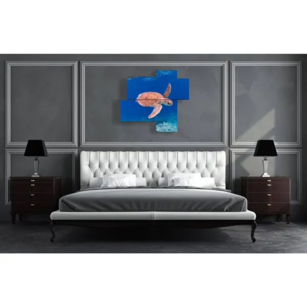 Abstract paintings with a sea turtle