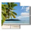 caribbean sea painting on a lonely island - version: 4 pannelli 91x85cm