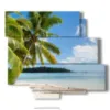 caribbean sea painting on a lonely island - version: 6 pannelli 113x99cm