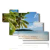 tableau des caraibes mer sur une ile solitaire - version: 7 pannelli 150x102cm
