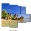 tableaux caribeens sur l ile de seychell - version: 5 pannelli 104x90cm