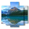 paintings with lakes and mountains - version: 5 pannelli 89x85cm