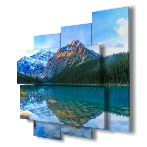 peintures avec des lacs et des montagnes