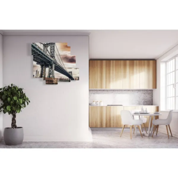 Large paintings of the Brooklyn Bridge