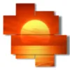 bild mit rotem sonnenuntergang - version: 4 pannelli 97x97cm