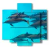 cuadro con estampado de delfines - version: 5 pannelli 89x85cm